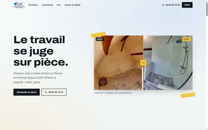 Proposition Chantier : « Le travail se juge sur pièce », un avant/après de combles.